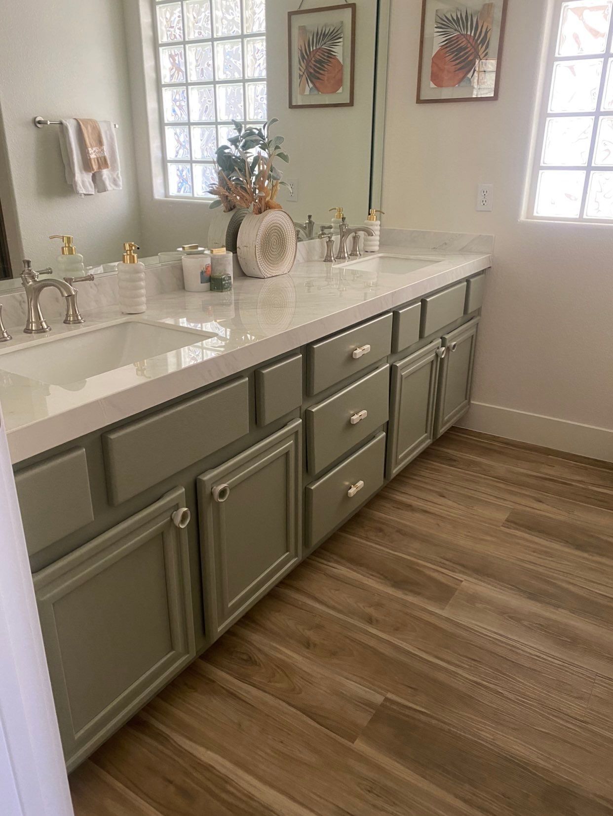 Geometric Glow Powder Room