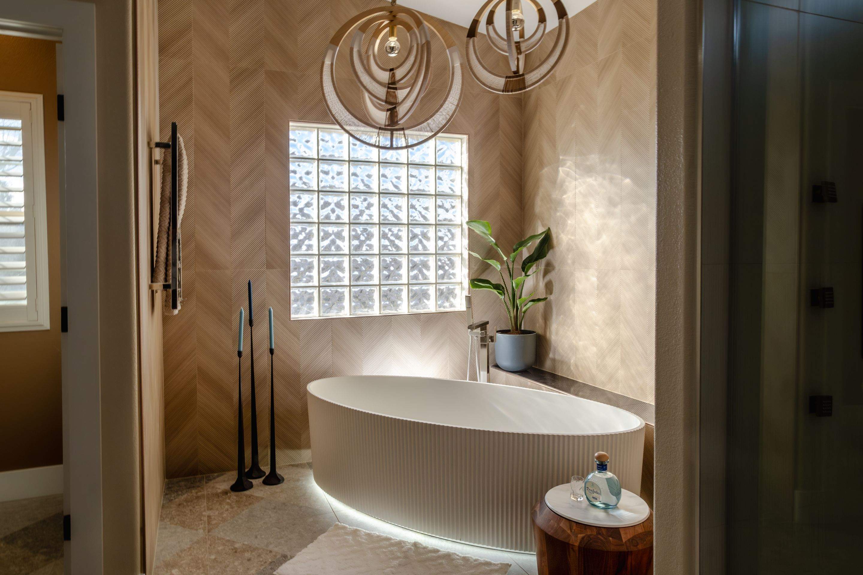 Chevron & Onyx Master Bath