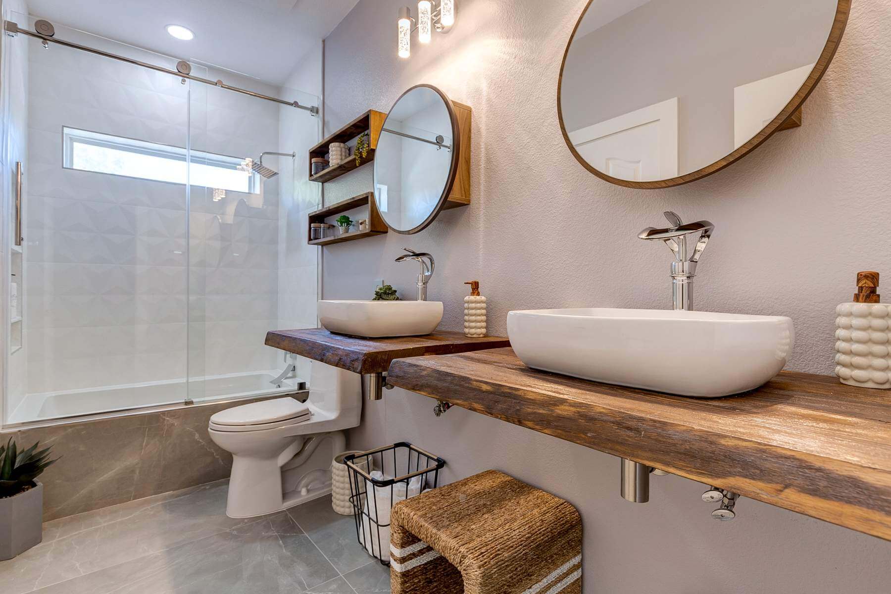 Live Edge Double Vessel Vanity