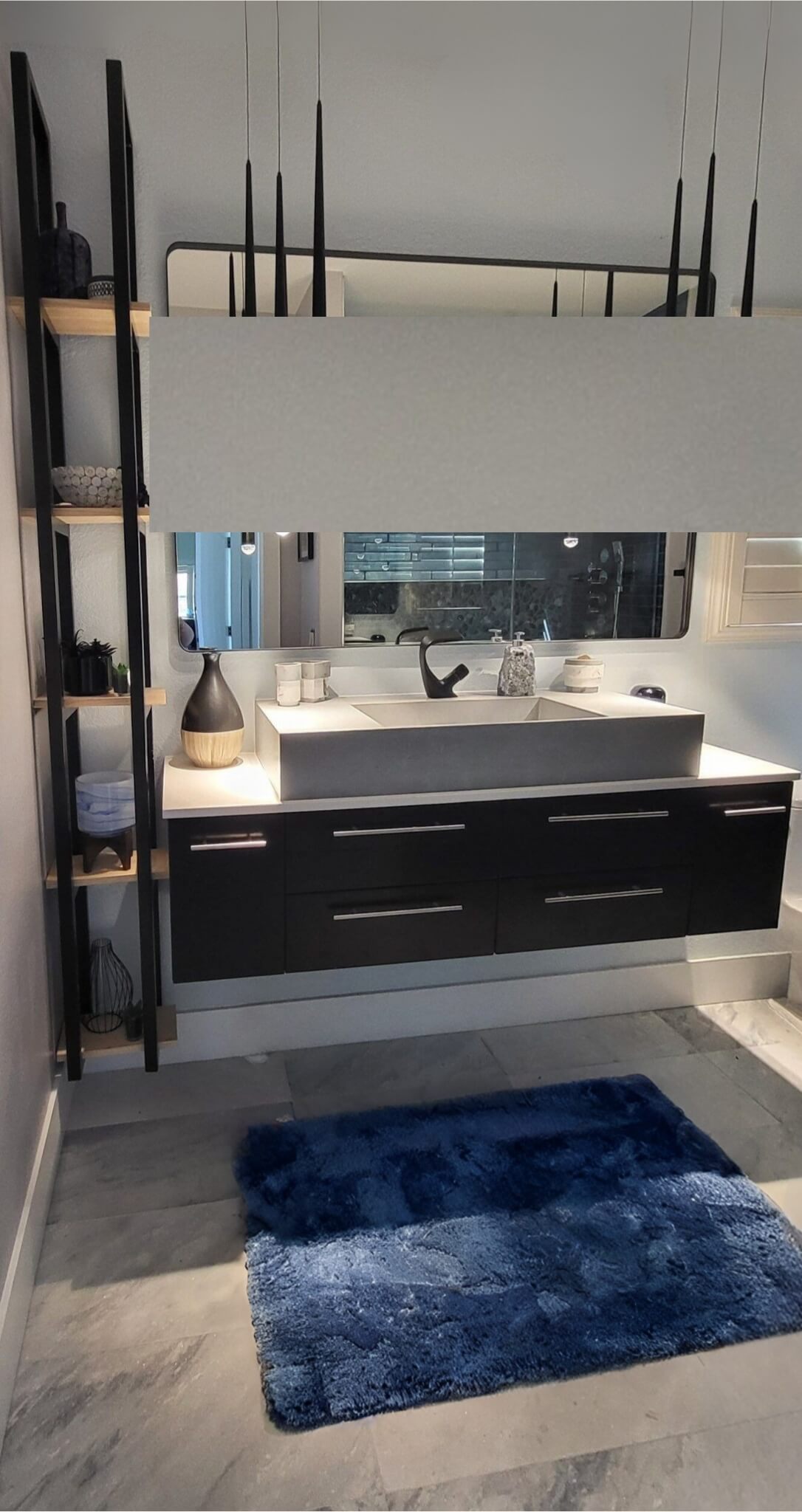 Matte Black Floating Vanity