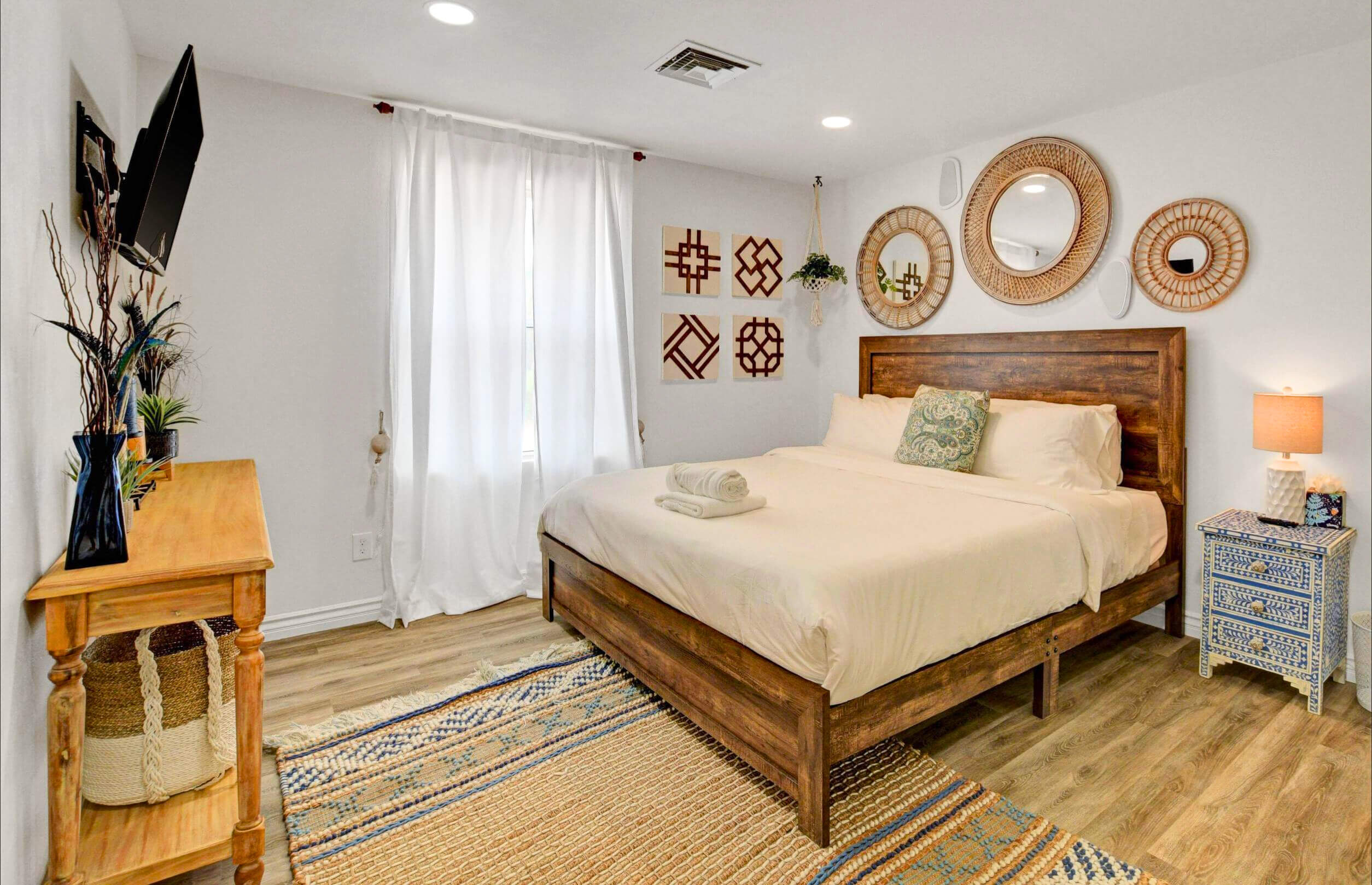 Rustic Wood Frame Bedroom