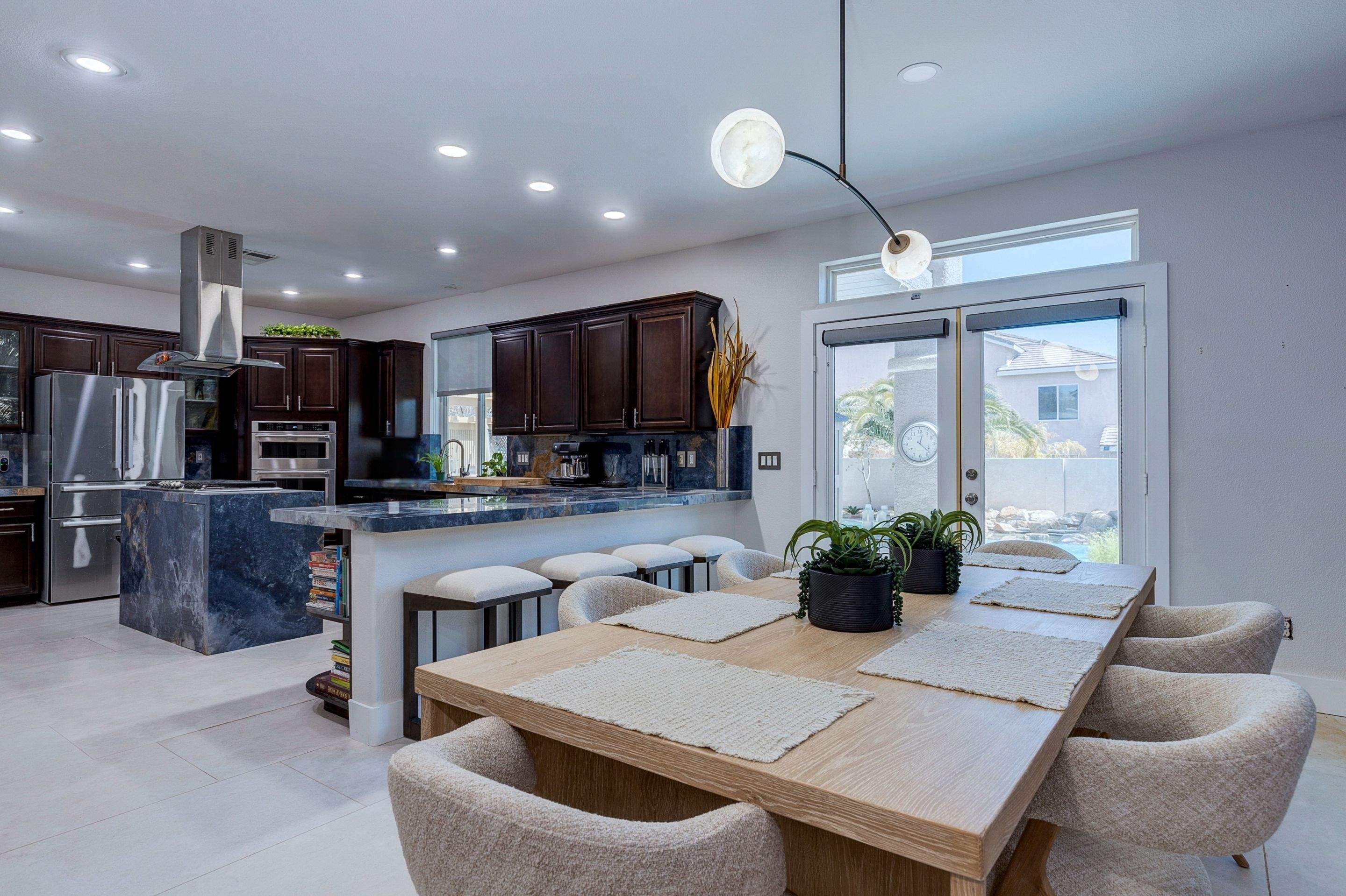 Bold Blue Granite Kitchen
